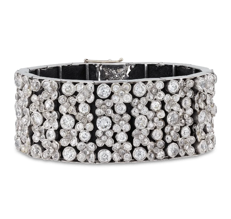 wrist bangles for women-Edwardian Diamond Bracelet, 65.00 carats