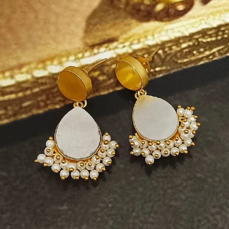 fashionable stud earrings for women-Bhavi Jewels Gold Plated Crystal Dangler Earrings