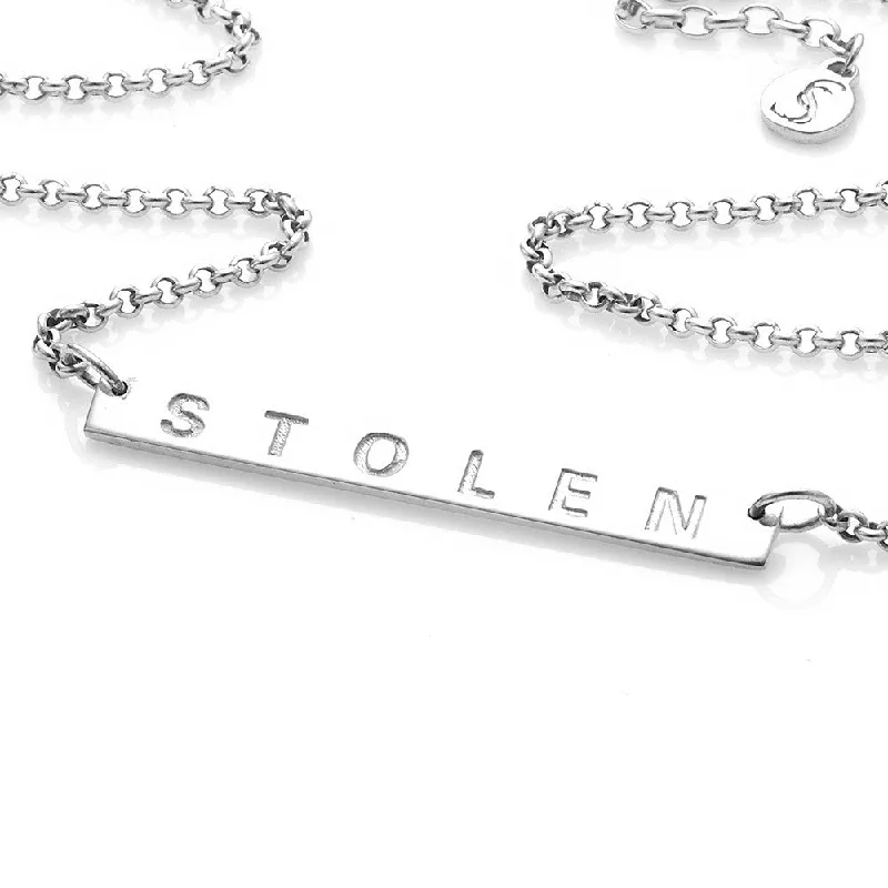 bold necklaces for women-Stolen Girlfriends Club Stolen Plank Necklace