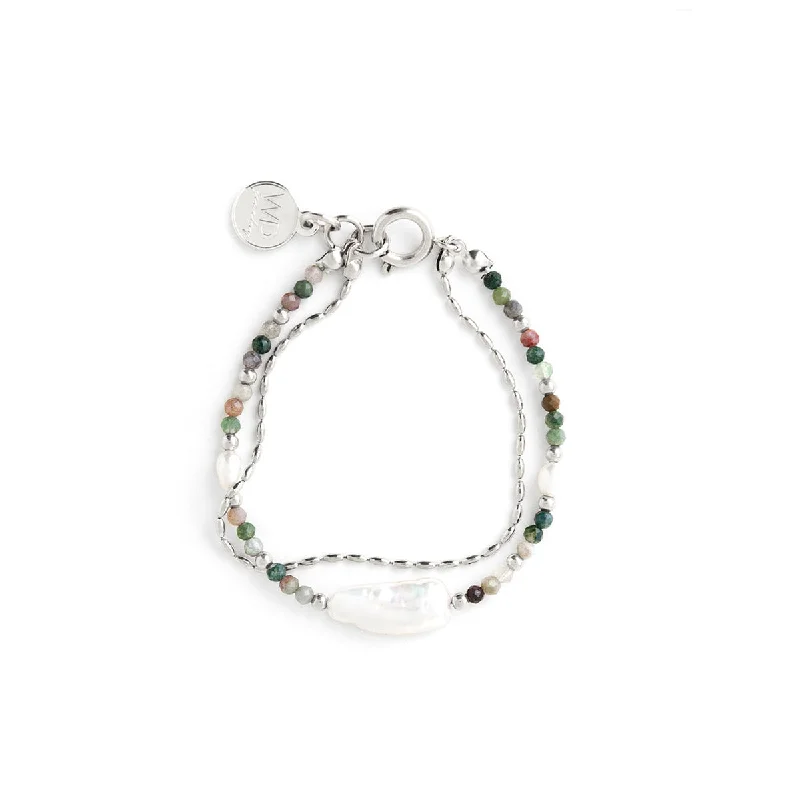 boho bangles for women-Silver Giardino Bracelet