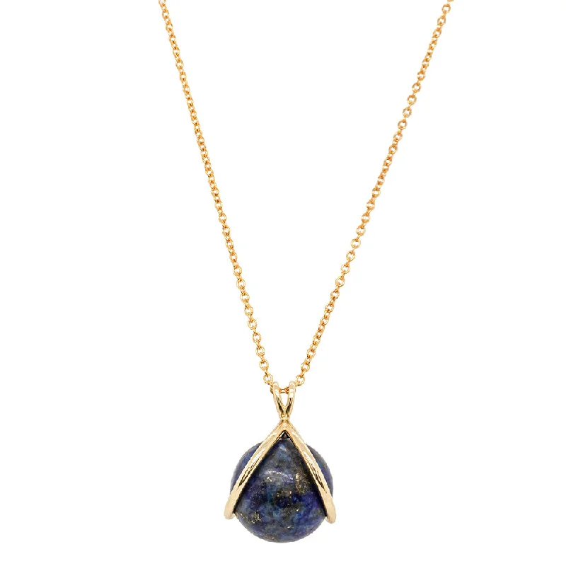 unique gold necklaces for women-9ct Yellow Gold Lapis - Of Body Mindfulness Pendant