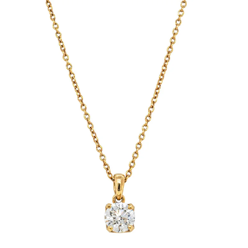 heart necklaces for women-18ct Yellow Gold .97ct Diamond Blossom Pendant