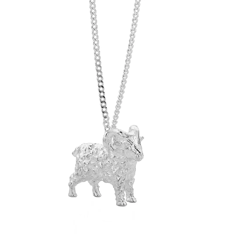 women’s layered gold necklaces-Karen Walker Lunar Ram Necklace - Sterling Silver