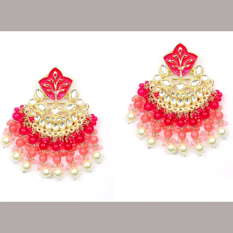 luxury pearl earrings for women-Bhavi Jewels Gold Plated Kundan Dangler Earrings