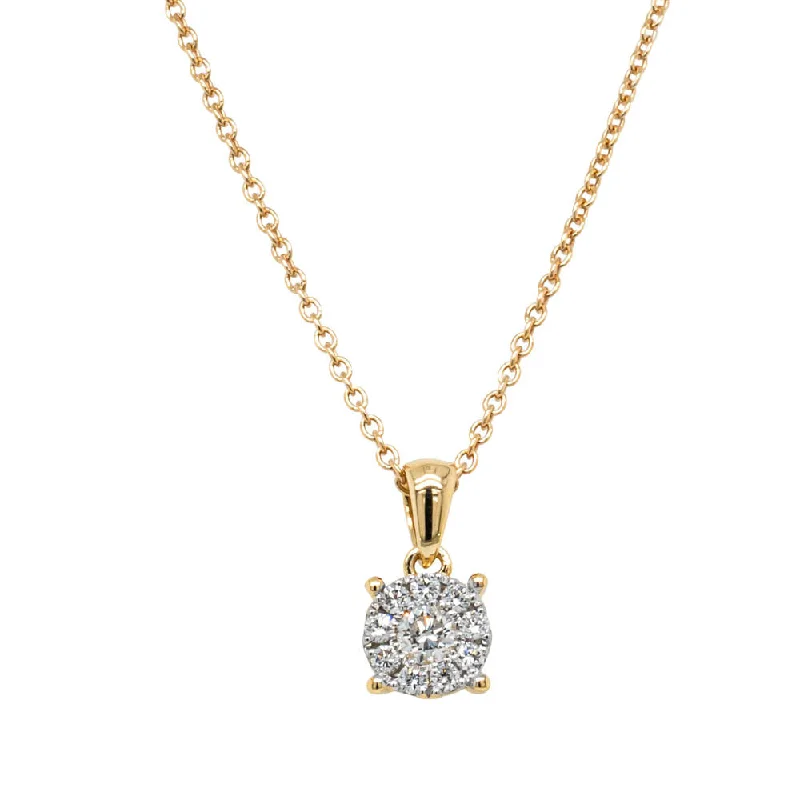 dainty silver necklaces for women-9ct Yellow Gold .26ct Diamond Galaxy Pendant