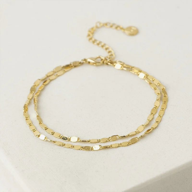 personalized bracelets for women-Gold Plated Cleo Double Bracelet