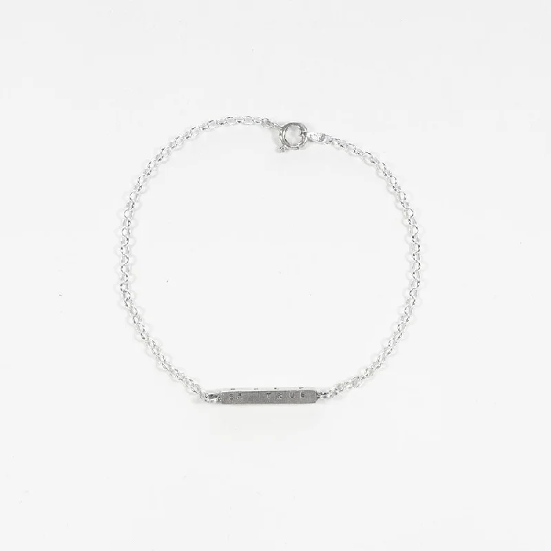 diamond bangles for women-Small Letter Pressed Bar Bracelet