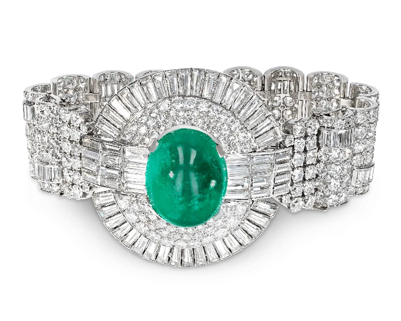 statement bracelets for women-David Webb Emerald Bracelet, 31.33 Carats