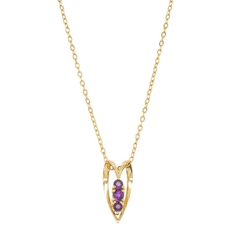 choker necklaces for women-Deja Vu 9ct Yellow Gold Amethyst Pendant