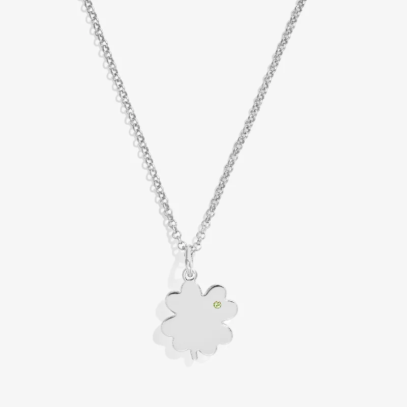 cubic zirconia necklaces for women-Four-Leaf Clover Necklace, 21"