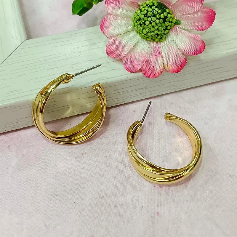 classic hoop earrings for women-Infinity Jewels Gold Plated Hypoallergenic Nickel Free Hoop Earrings