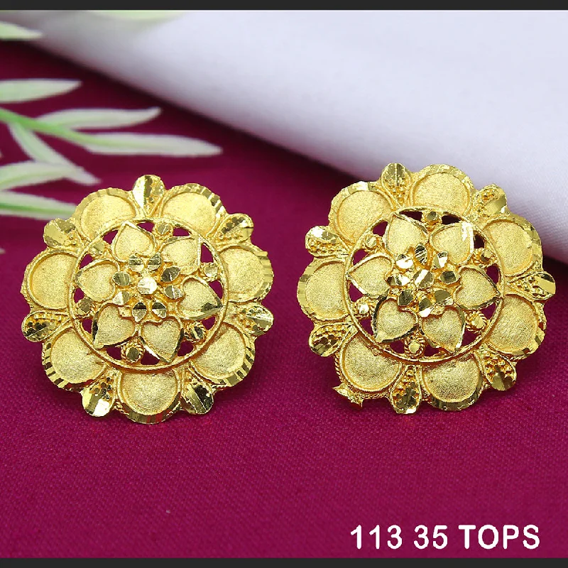 stud earrings for women-Mahavir Dye Gold Studs Earrings