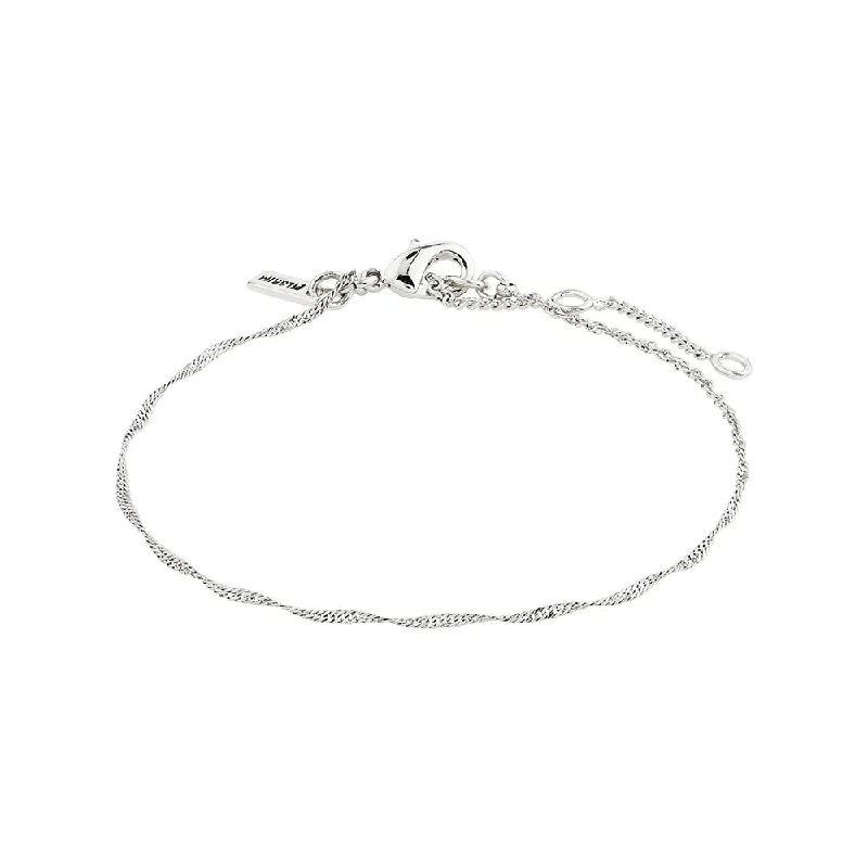 thick bangle bracelets for women-Peri Silver Plated Bracelet