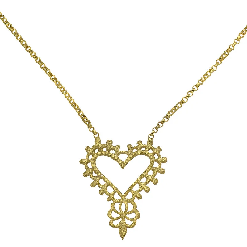 statement piece necklaces for women-Zoe & Morgan Gypsy Love Necklace - 22ct Yellow Gold Plated