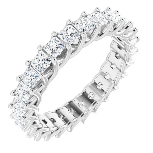 engraved rings for women-2.37 ct. Princess Cut Diamond Trellis Eternity Band