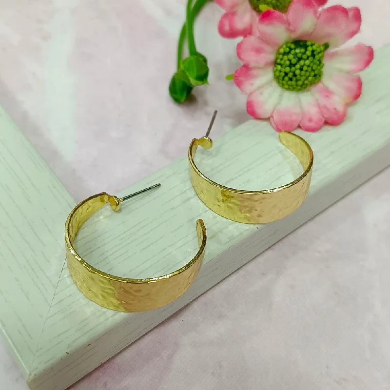 elegant earrings for women-Infinity Jewels Gold Plated Hypoallergenic Nickel Free Hoop Earrings