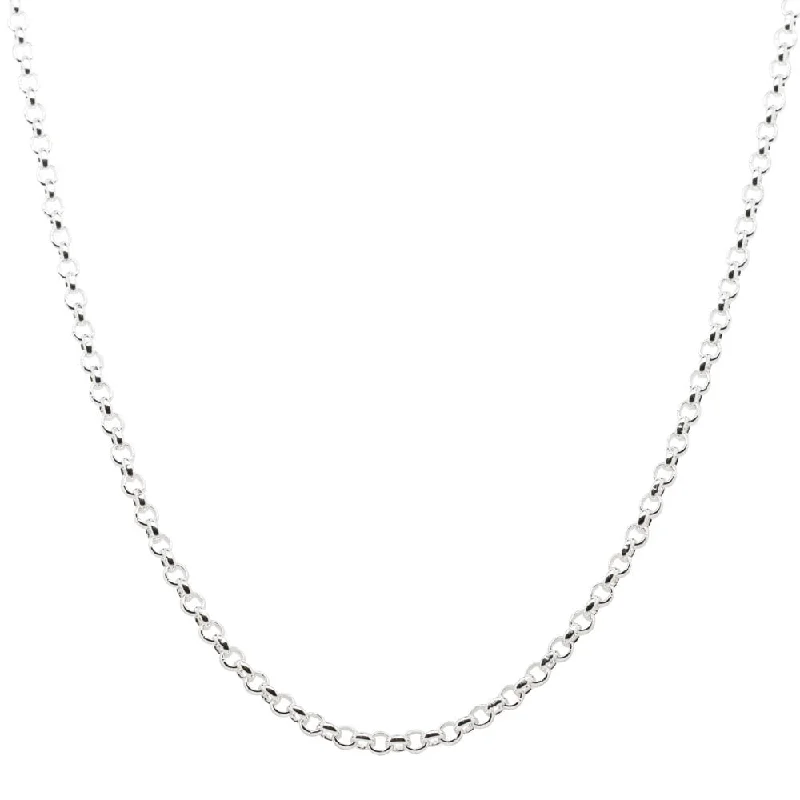 long necklaces for women-Sterling Silver Round Belcher Chain