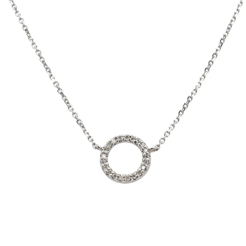 bold necklaces for women-9ct White Gold Diamond Forevermore Petite Pendant