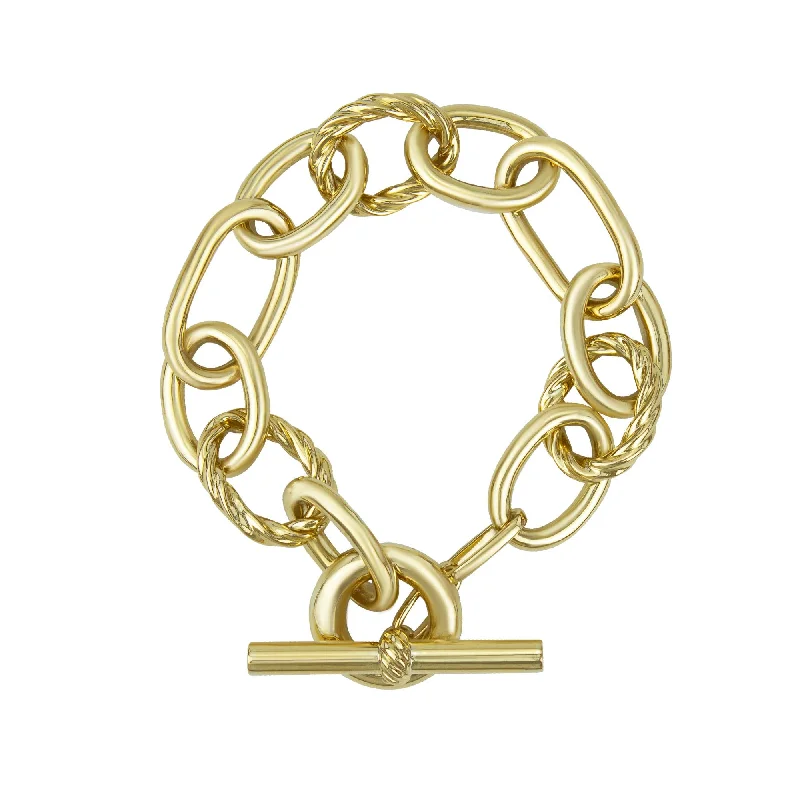 charm bangles for women-Toggle Bracelet - Gold