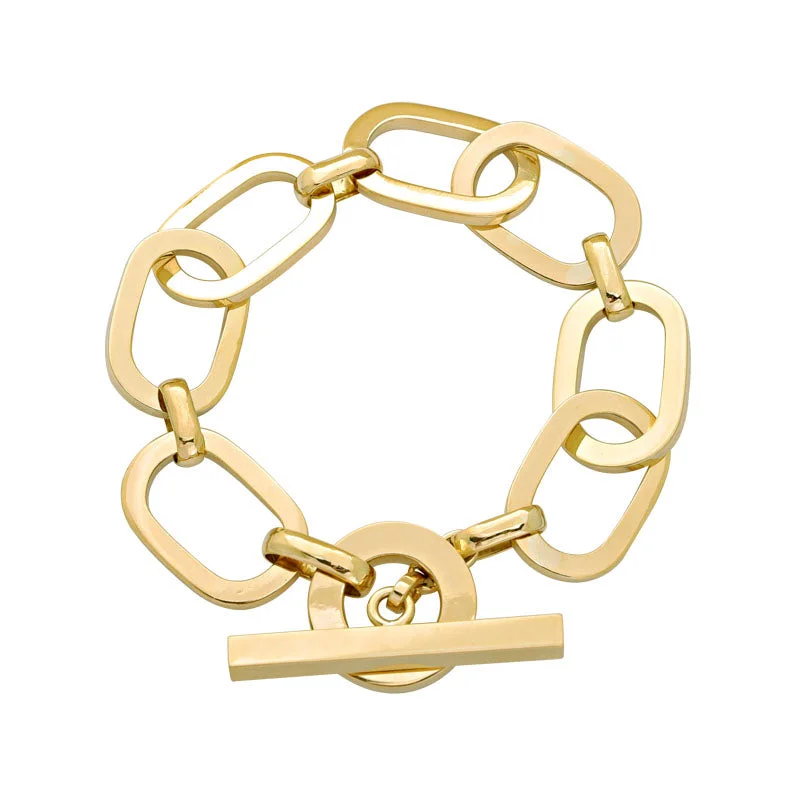 sterling silver bracelets for women-Toggle Bracelet - Gold