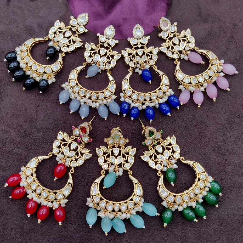 fashionable stud earrings for women-Jewel Addiction Gold Plated Kundan Dangler Earrings