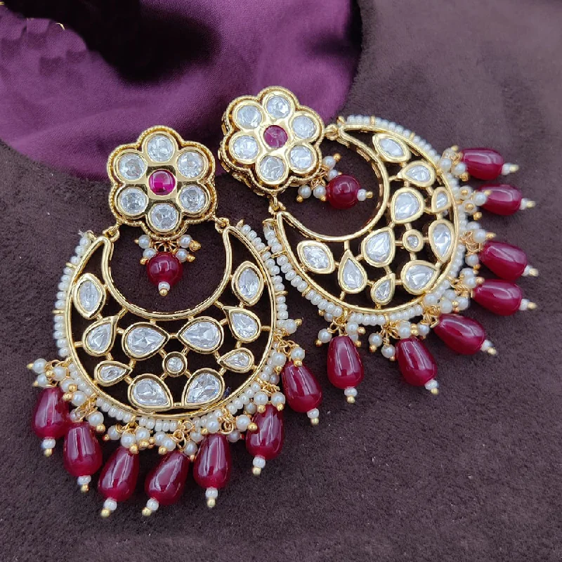 silver stud earrings for women-Jewel Addiction Gold Plated Kundan Dangler Earrings