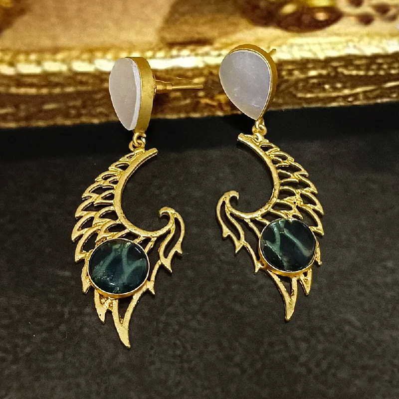 custom gold earrings for women-Bhavi Jewels Gold Plated Crystal Dangler Earrings