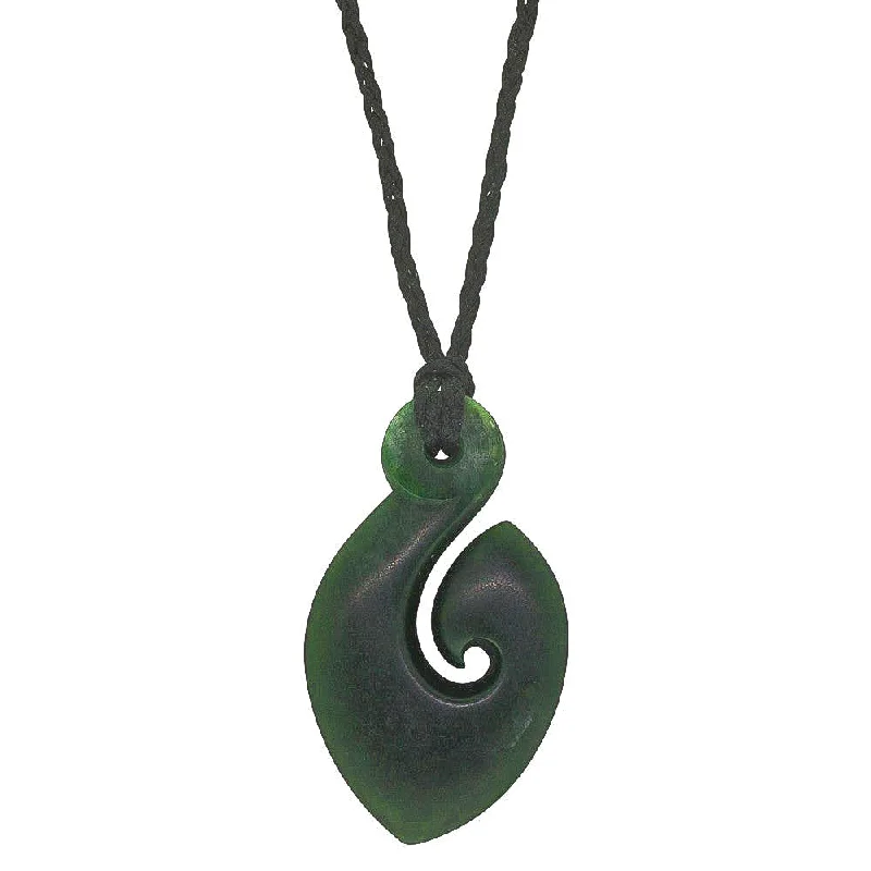 round pendant necklaces for women-NZ Greenstone Hook Pendant