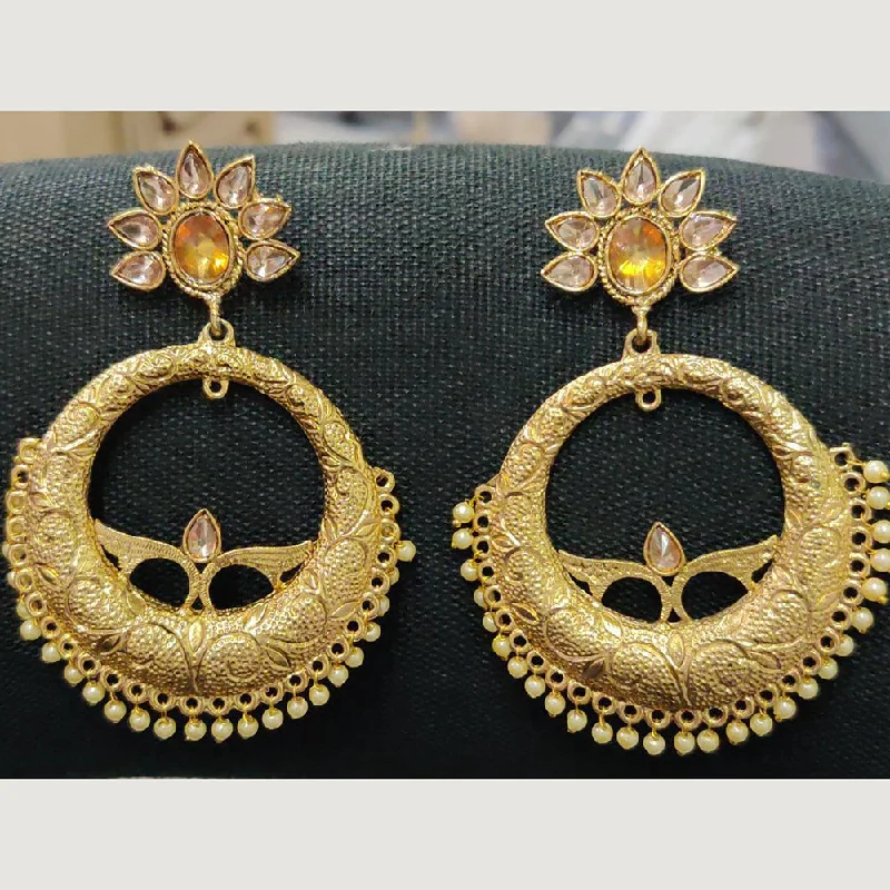 luxury gold earrings for women-Shreeji Gold Plated Dangler Earrings