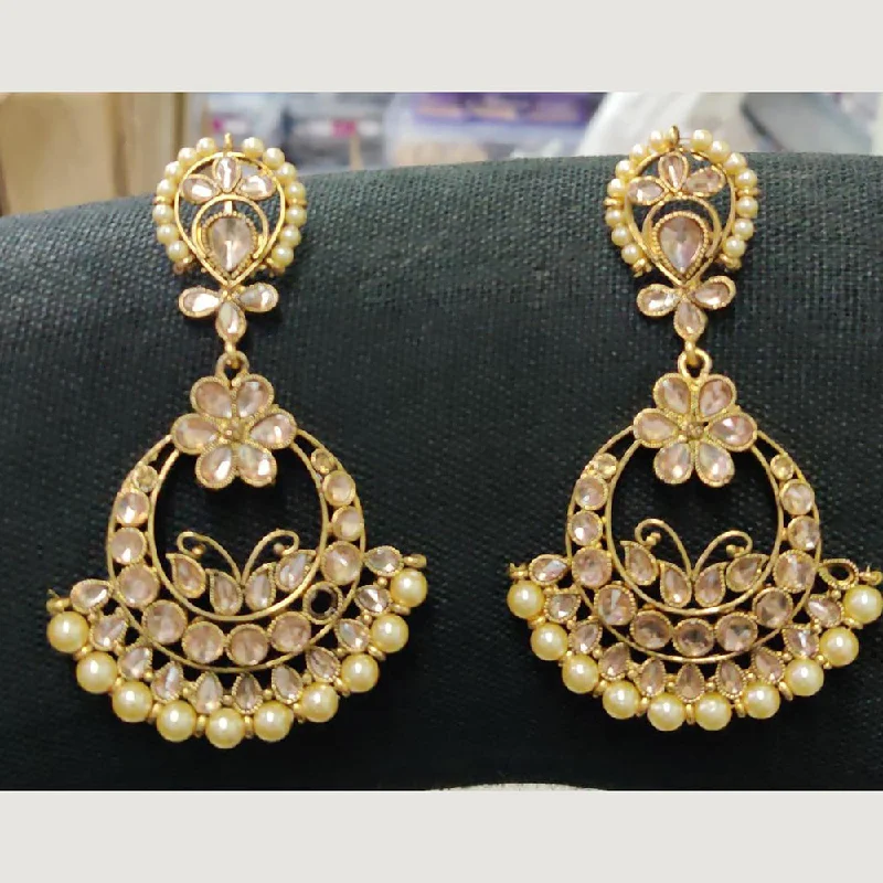 rose gold earrings for women-Shreeji Gold Plated Dangler Earrings