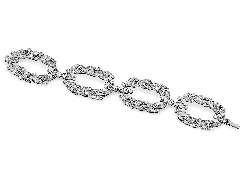 matching bracelets for women-Cartier Laurel Wreath Diamond Bracelet