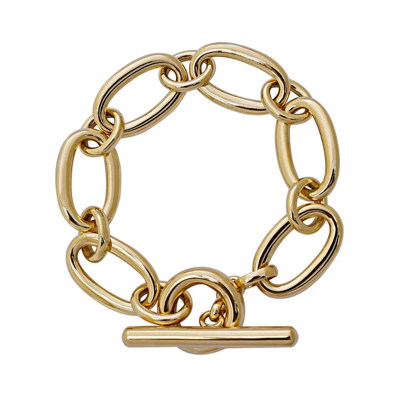 luxury charm bracelets for women-Toggle Bracelet - Gold