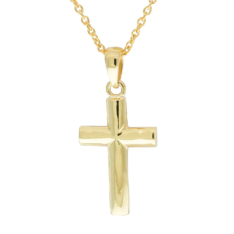 layered gold necklaces for women-9ct Yellow Gold Cross Pendant