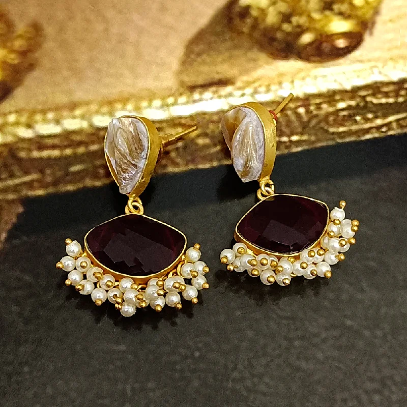 zircon earrings for women-Bhavi Jewels Gold Plated Crystal Dangler Earrings