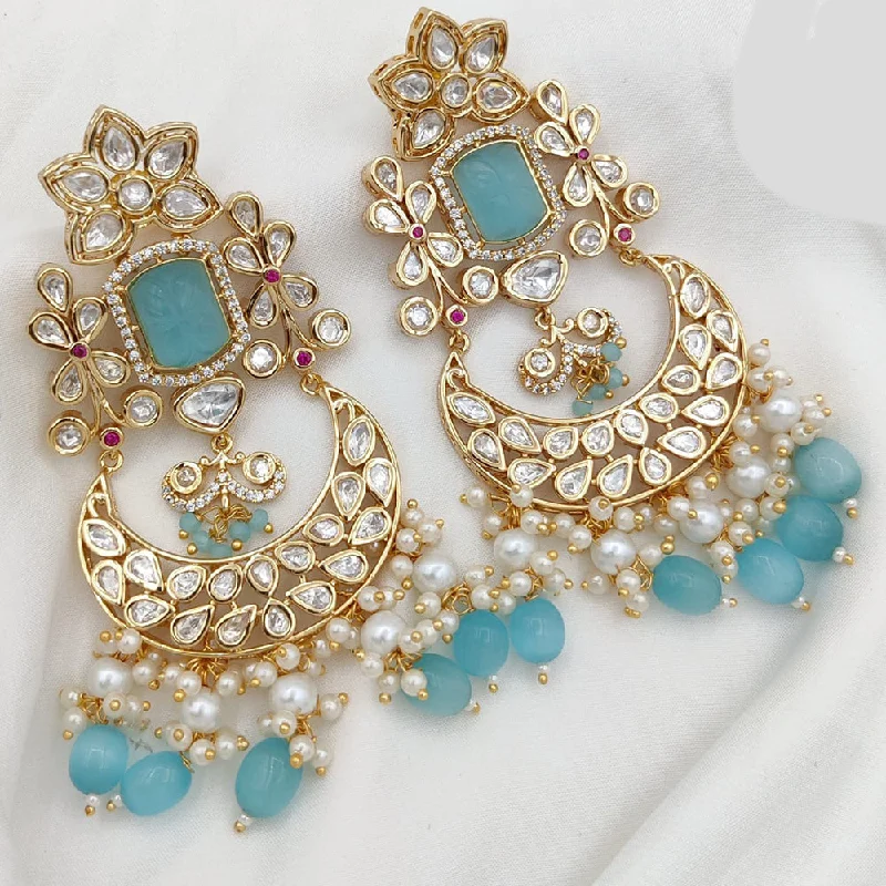 custom pearl earrings for women-Jewel Addiction Gold Plated Kundan Dangler Earrings