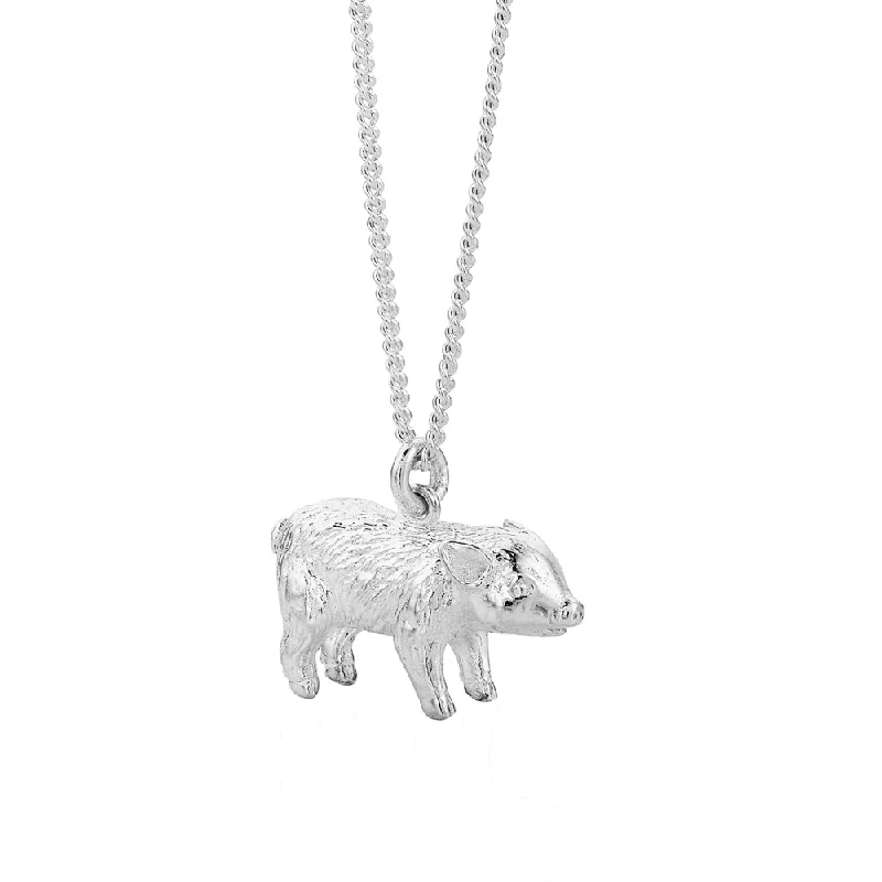 silver choker necklaces for women-Karen Walker Lunar Pig Necklace - Sterling Silver