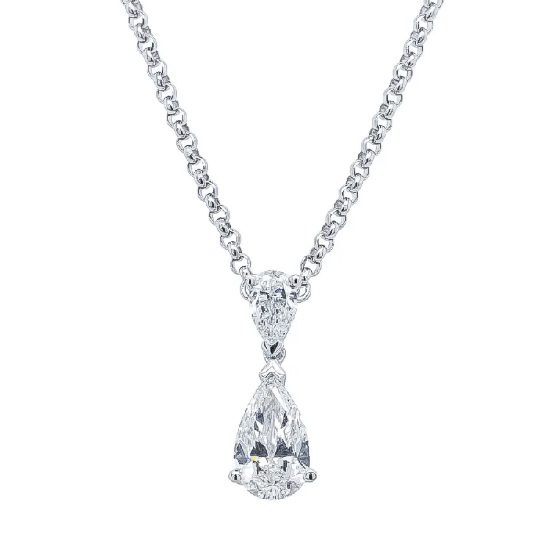 elegant pendant necklaces for women-18ct White Gold 1.25ct Diamond Pendant