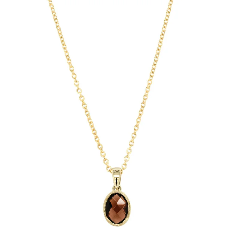 rose gold necklaces for women-9ct Yellow Gold Garnet Saffron Pendant