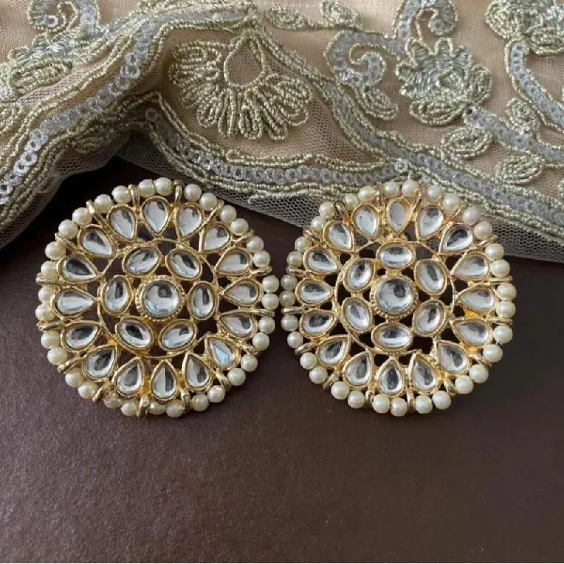 statement hoop earrings for women-Akruti Collection Gold Plated Kundan Dangler Earrings