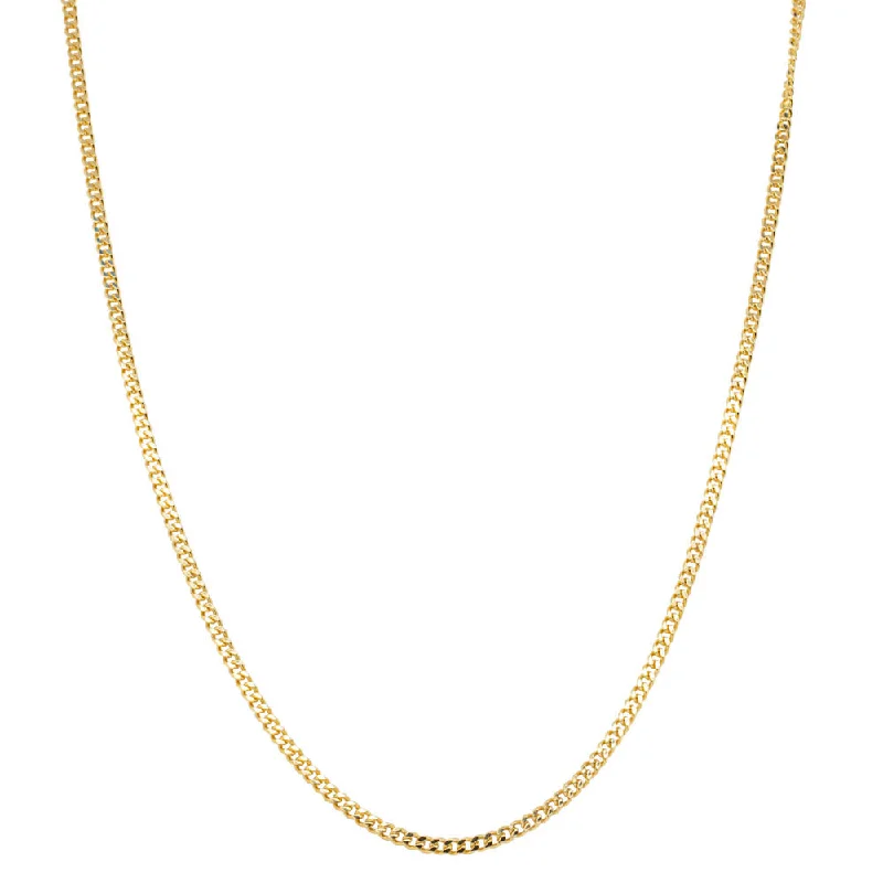 silver heart pendant necklaces for women-9ct Yellow Gold Curb Chain