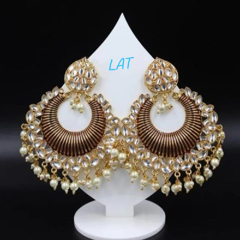 retro earrings for women-Lucentarts Jewellery Gold Plated Dangler Earrings