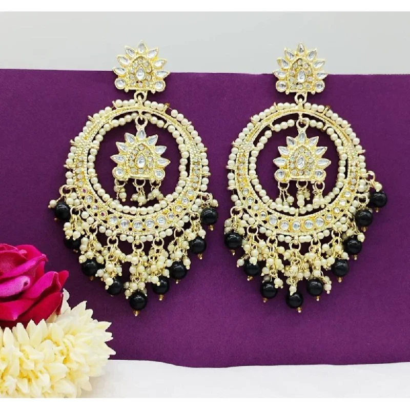 large earrings for women-Akruti Collection Kundan And Pearl Dangler Earrings