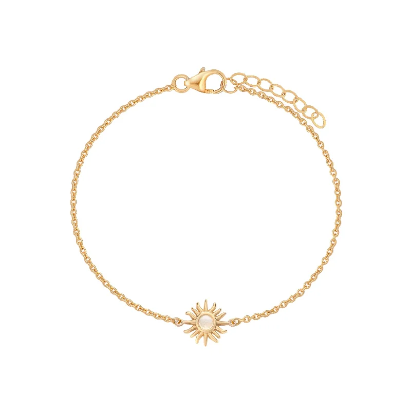 luxury bangles for women-Moonstone Sun Bracelet