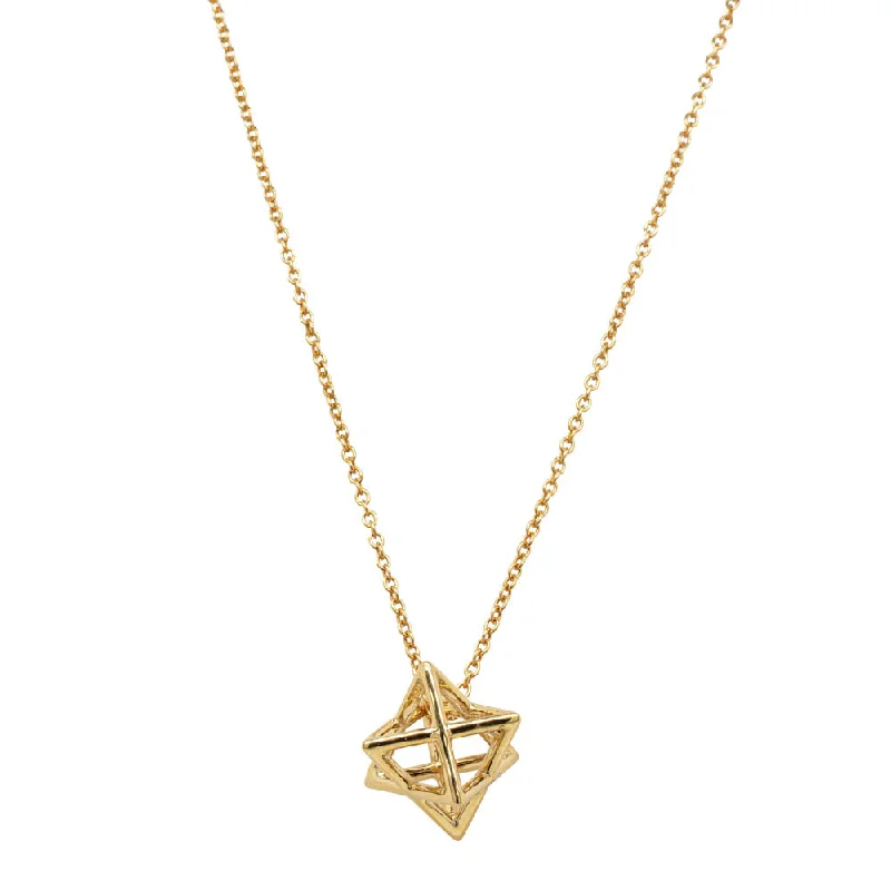 gemstone drop necklaces for women-18ct Yellow Gold Merkaba Star Necklace