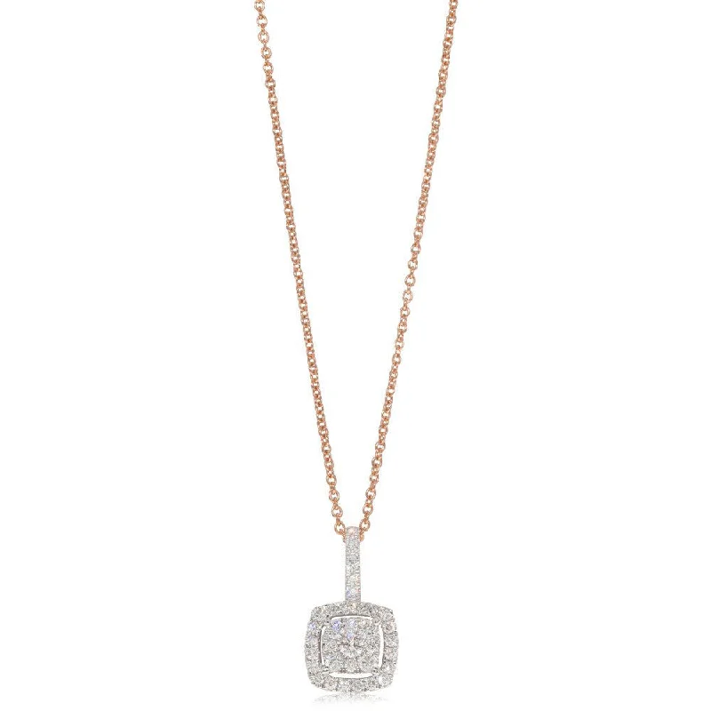 women’s layered silver necklaces-9ct Rose Gold .50ct Diamond Aquila Pendant