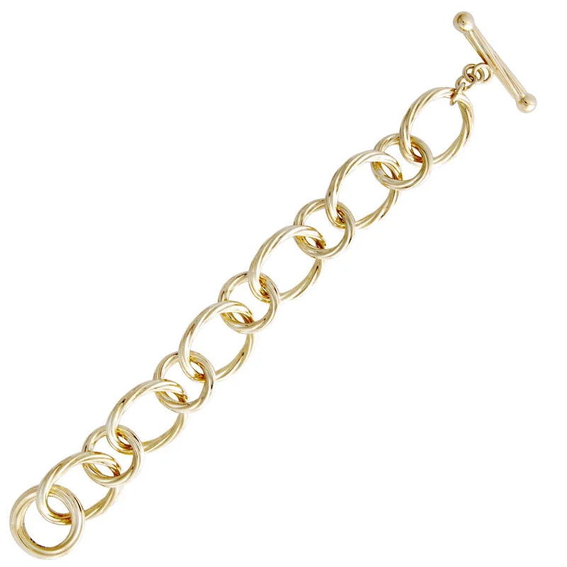 friendship bangles for women-Toggle Bracelet - Gold