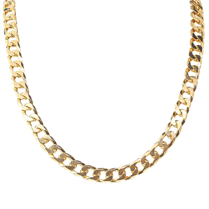 men’s necklaces for women-9ct Yellow Gold Cuban Chain