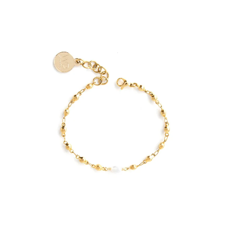 beaded bracelets for women-Gold Plated Alive Pearl Bracelet