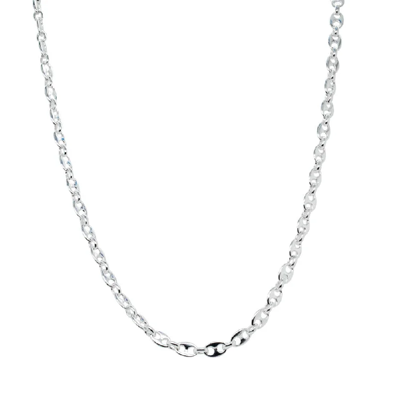 matching gold necklaces for women-Sterling Silver Anchor Link Necklace