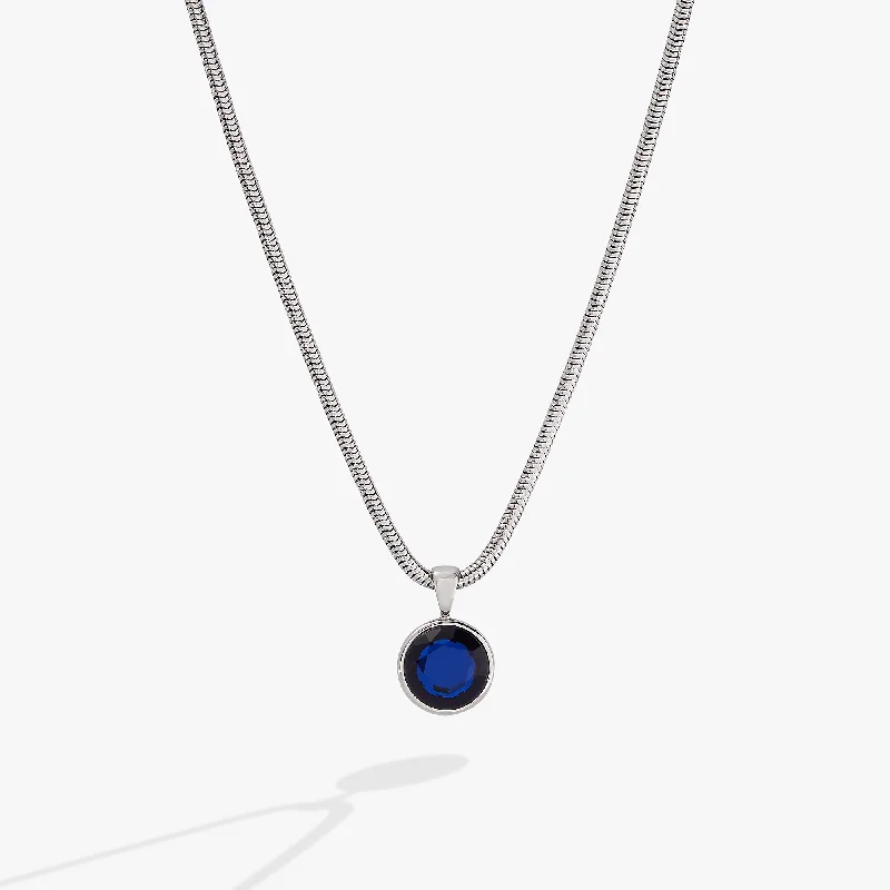 sterling silver necklaces for women-Sapphire Crystal Necklace